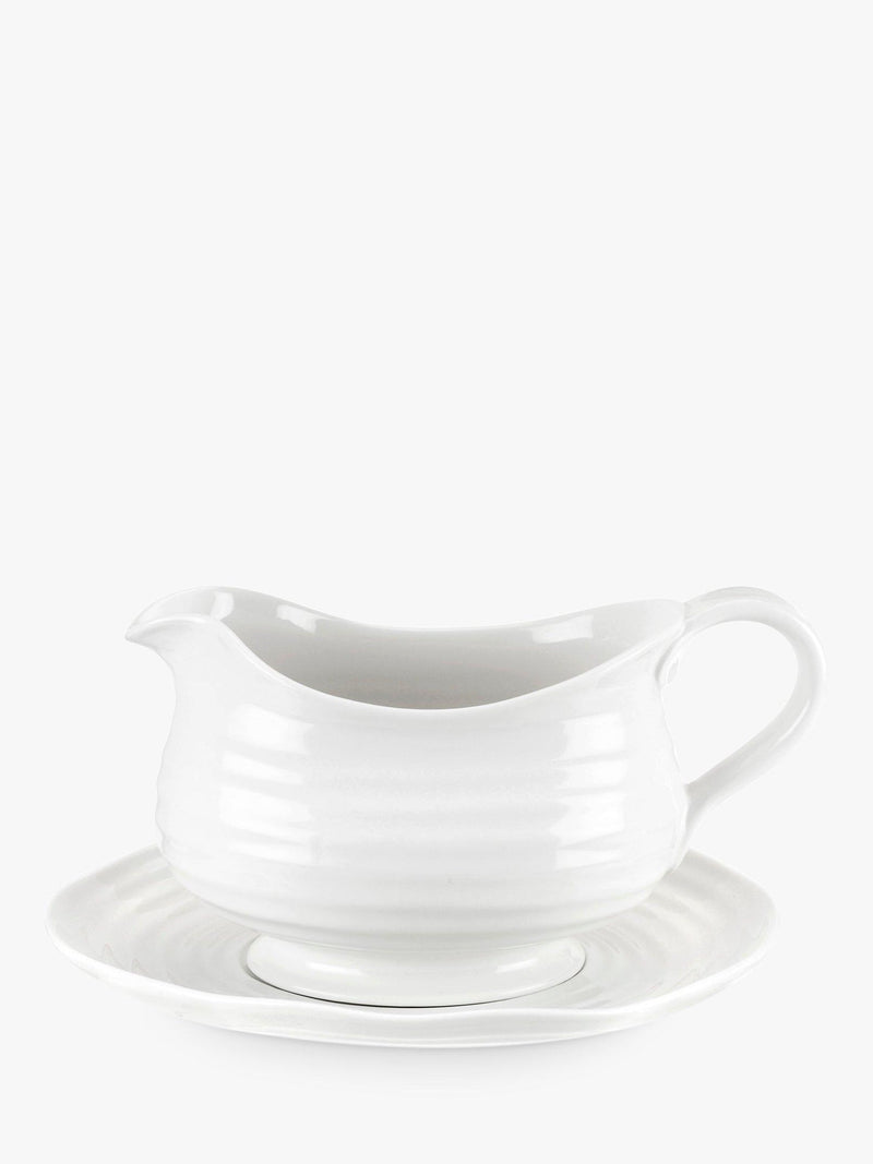 Portmeirion porcelain sauce and gravy boat with stand (British brand)
