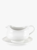 Portmeirion porcelain sauce and gravy boat with stand (British brand)
