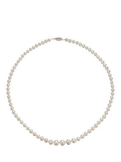 John Lewis E.W Adams 9ct Yellow Gold Graduating Pearl Necklace, White- Buy online at McGrocer