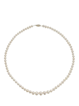 John Lewis E.W Adams 9ct Yellow Gold Graduating Pearl Necklace, White- Buy online at McGrocer