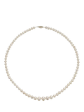 E.W Adams graduating white pearl necklace 9ct yellow gold - British product