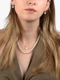 E.W Adams graduating white pearl necklace 9ct yellow gold - British product