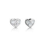Jools by Jenny Brown heart stud earrings 0.7cm (British brand)