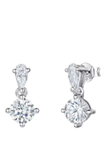 Jools by Jenny Brown silver drop earrings with cubic zirconia (British brand)