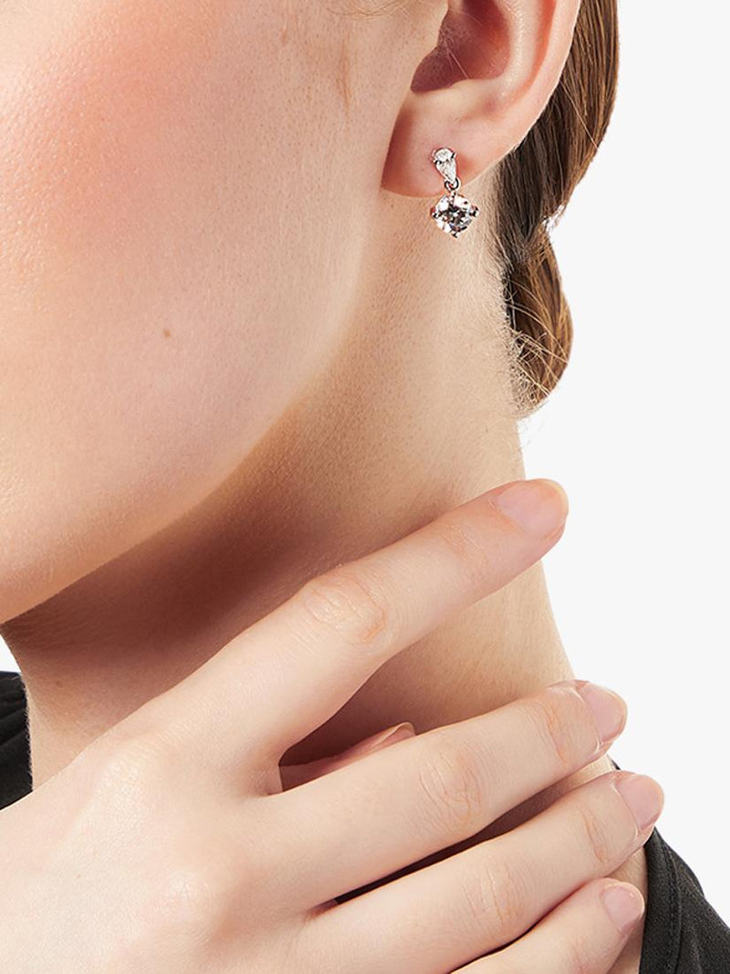 Jools by Jenny Brown silver drop earrings with cubic zirconia (British brand)