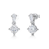 Jools by Jenny Brown silver drop earrings with cubic zirconia (British brand)
