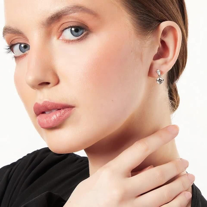 Jools by Jenny Brown silver drop earrings with cubic zirconia (British brand)