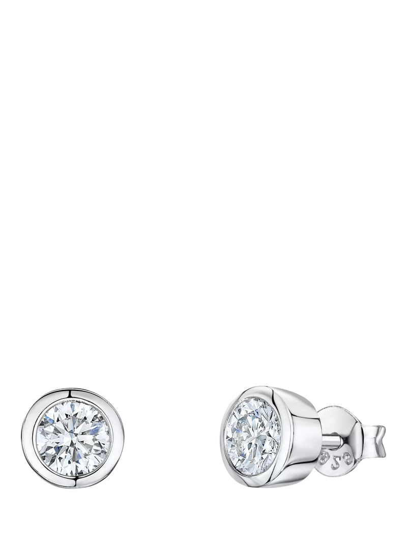 Jools by Jenny Brown cubic zirconia stud earrings 6.5mm (British brand)