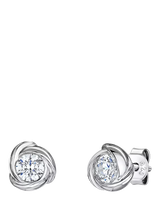 John Lewis Jools by Jenny Brown Infinity Round Cubic Zirconia Stud Earrings Silver- Buy online at McGrocer