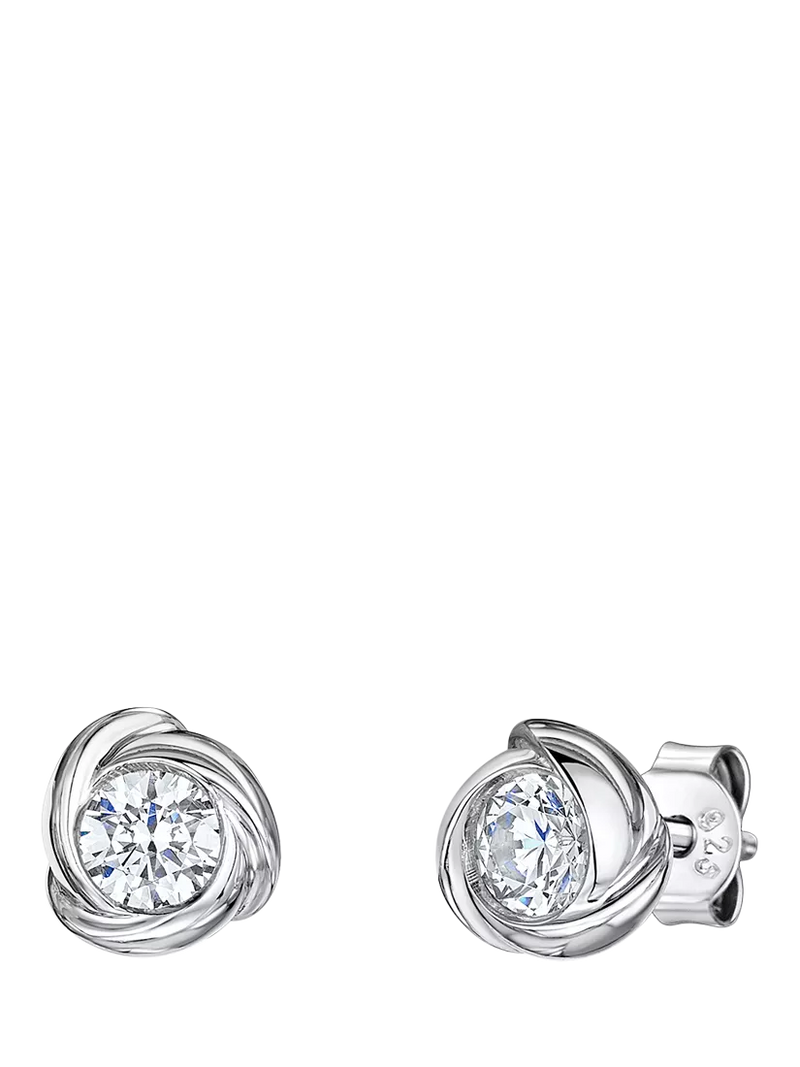Jools by Jenny Brown infinity cubic zirconia stud earrings silver, imported from the UK