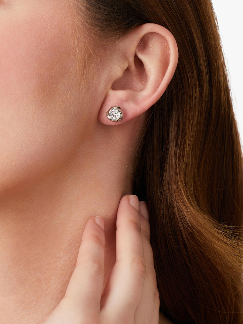 Jools by Jenny Brown infinity cubic zirconia stud earrings silver, imported from the UK
