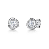 Jools by Jenny Brown infinity cubic zirconia stud earrings silver, imported from the UK