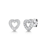 Jools by Jenny Brown heart stud earrings 0.8 cm (British brand)