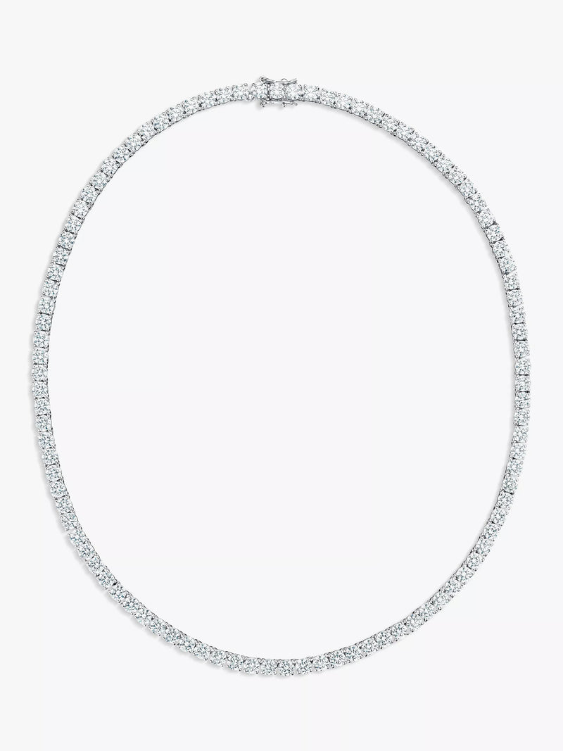 Jools by Jenny Brown cubic zirconia sterling silver tennis necklace, UK version