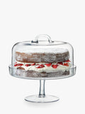 LSA International glass cake stand and dome 26.5cm, imported from the UK