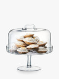 LSA International glass cake stand and dome 26.5cm, imported from the UK