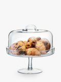 LSA International glass cake stand and dome 26.5cm, imported from the UK