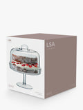 LSA International glass cake stand and dome 26.5cm, imported from the UK