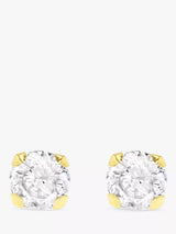 John Lewis IBB 9ct Gold Round Cubic Zirconia Stud Earrings- Buy online at McGrocer