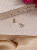 IBB 9ct gold round cubic zirconia stud earrings (British brand)