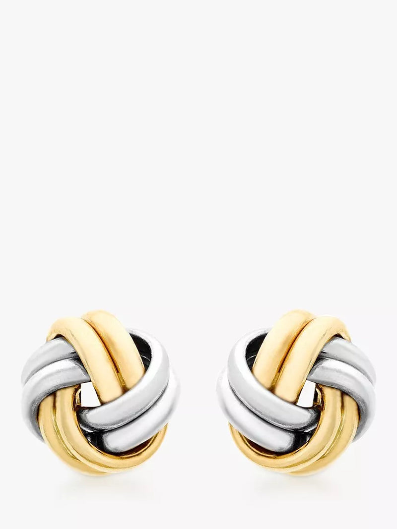 IBB 9ct gold small knot stud earrings, imported from the UK