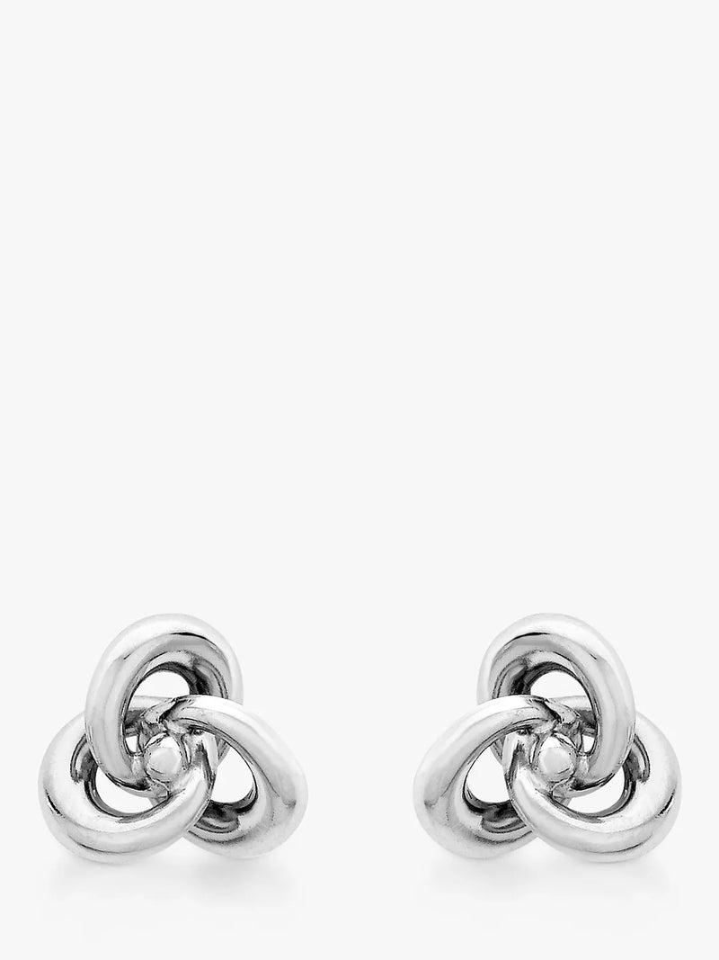 IBB 9ct white gold knot stud earrings (British brand)