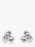 IBB 9ct white gold knot stud earrings (British brand)
