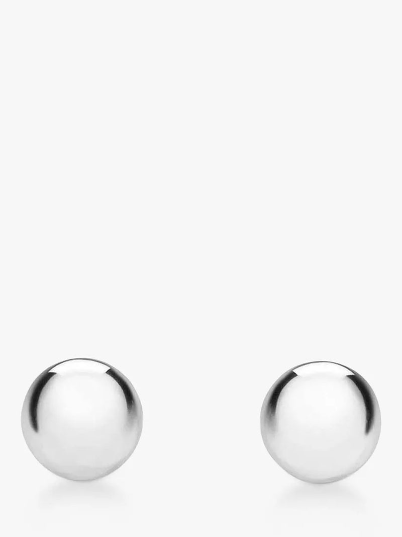 IBB 9ct white gold ball stud earrings 0.5cm (British brand)