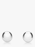 IBB 9ct white gold ball stud earrings 0.5cm (British brand)