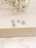 IBB 9ct white gold ball stud earrings 0.5cm (British brand)