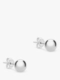 IBB 9ct white gold ball stud earrings 0.5cm (British brand)