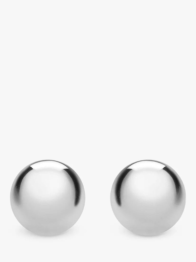 IBB 9ct white gold ball stud earrings 7mm - British product