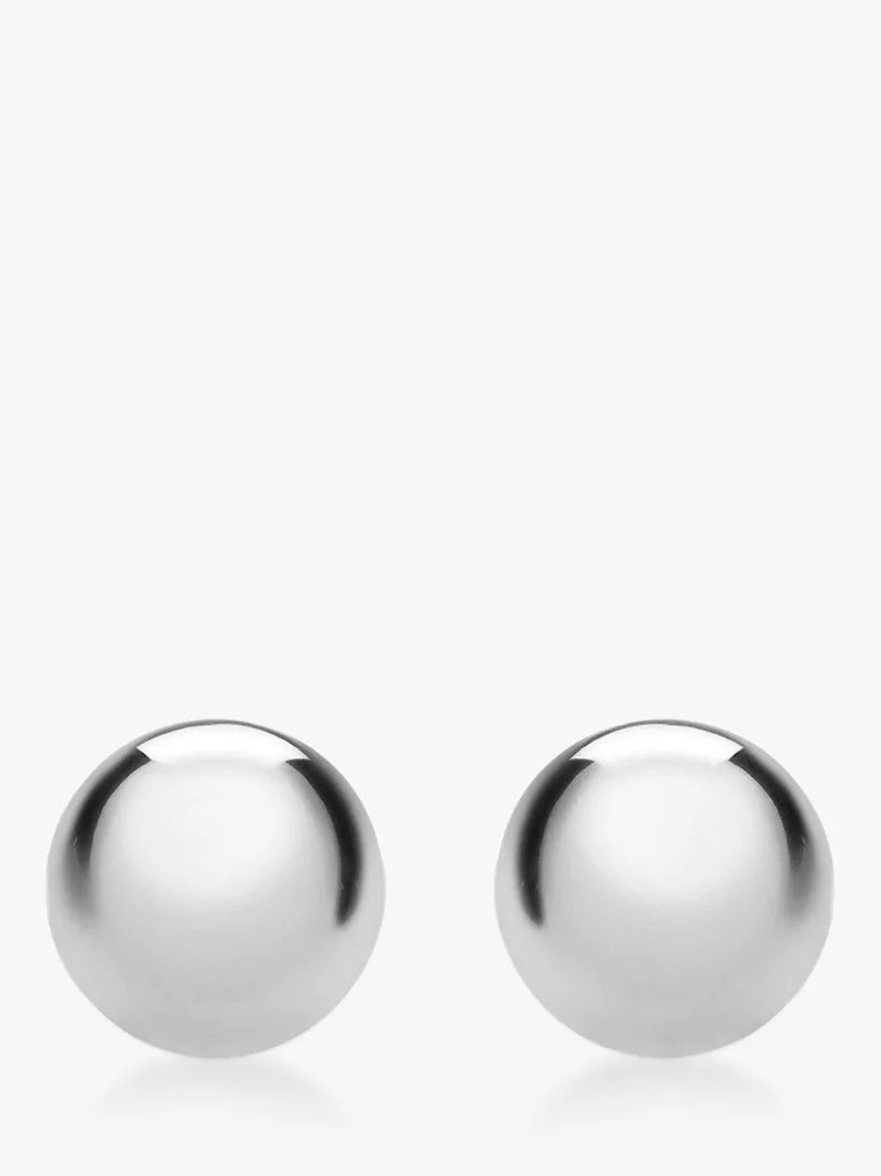 IBB 9ct white gold ball stud earrings 9mm (British brand)