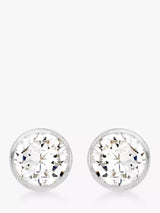John Lewis IBB 9ct White Gold Round Cubic Zirconia Stud Earrings- Buy online at McGrocer