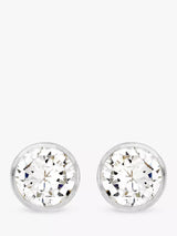 John Lewis IBB 9ct White Gold Small Rubover Cubic Zirconia Stud Earrings- Buy online at McGrocer