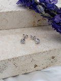 IBB 9ct white gold cubic zirconia stud earrings - British product