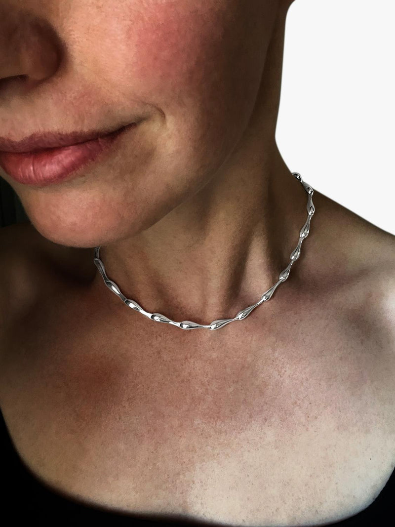 Nina B sterling silver collar necklace 40cm, imported from the UK