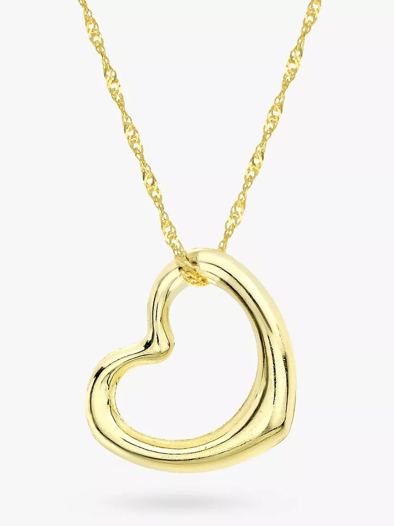 IBB 9ct yellow gold heart pendant necklace, imported from the UK