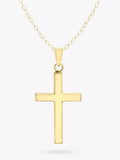 IBB 9ct yellow gold cross pendant necklace on chain (British brand)