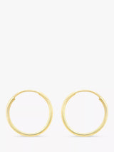 John Lewis IBB 9ct Gold Plain Hoop Earrings- Buy online at McGrocer
