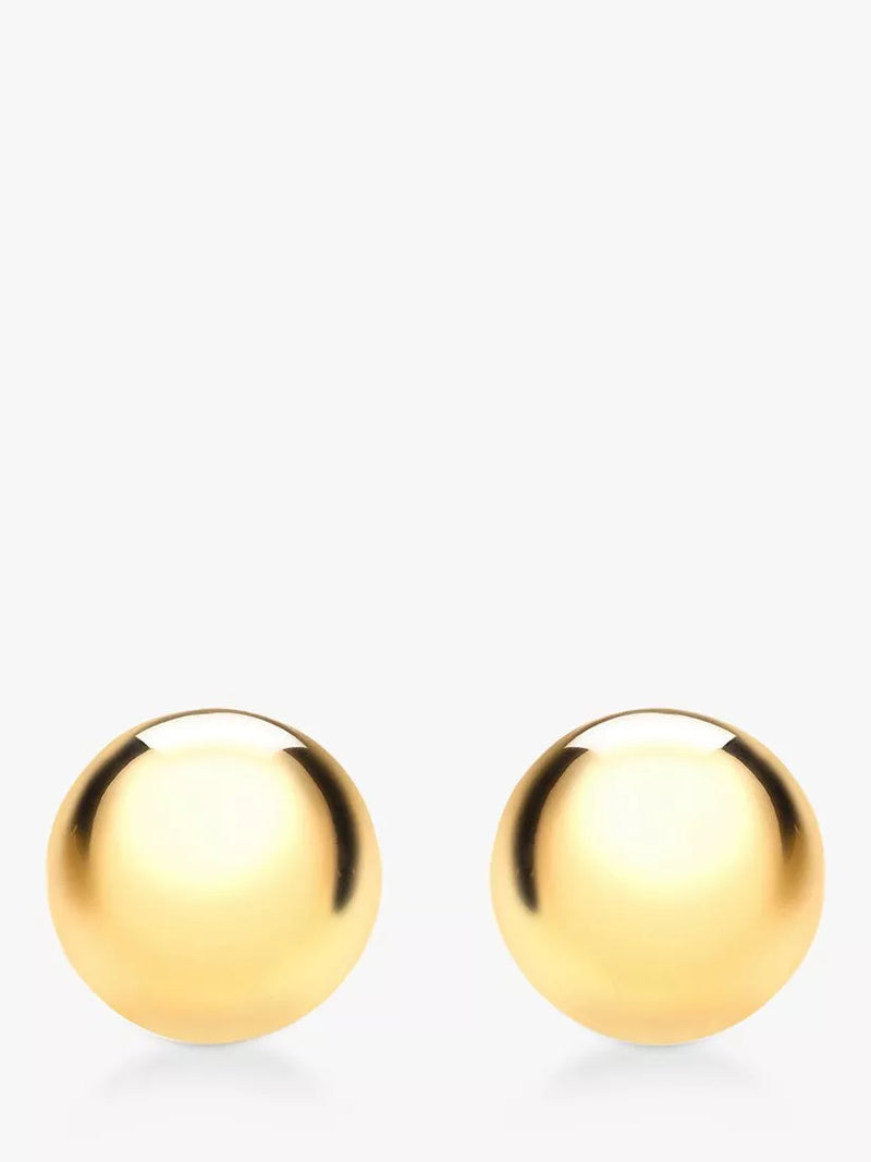 IBB 9ct yellow gold 8mm ball stud earrings, UK version