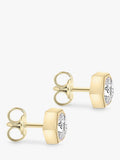 IBB 9ct gold hexagonal cubic zirconia stud earrings, UK version