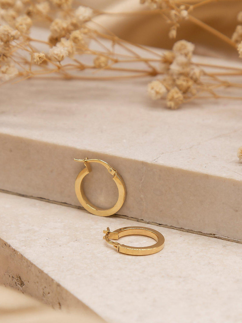 IBB 9ct gold hoop earrings 16mm, imported from the UK