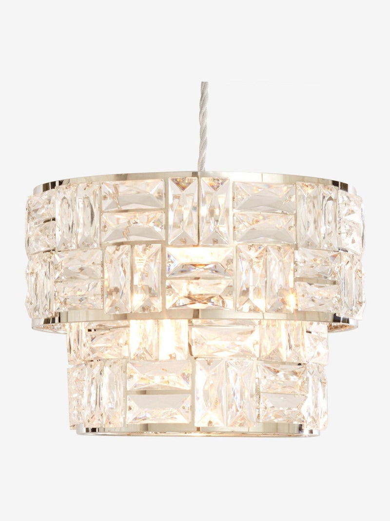 Alexis chrome pendant lamp shade with acrylic beads, UK version