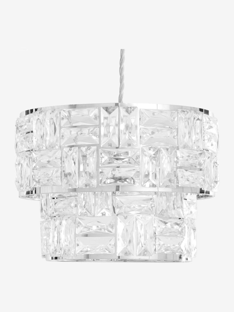 Alexis chrome pendant lamp shade with acrylic beads, UK version