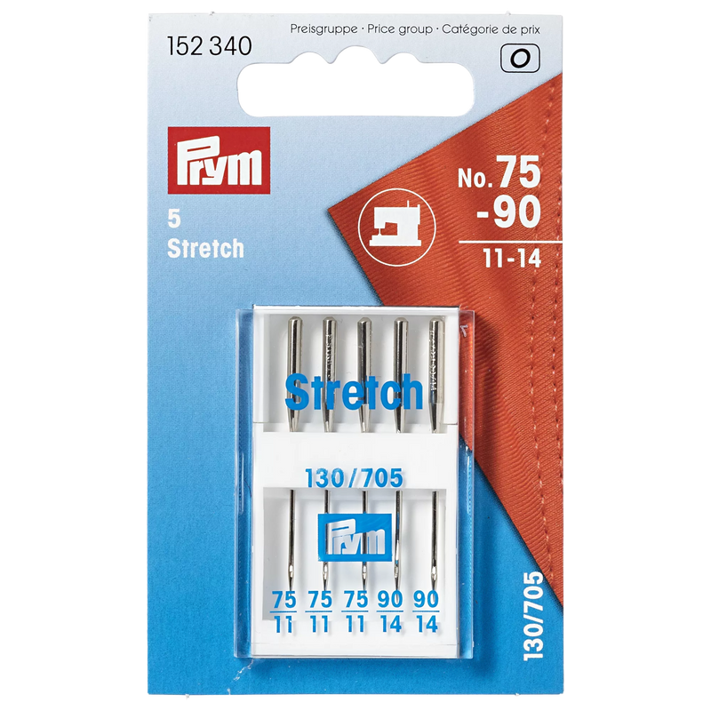Prym sewing machine needles stretch 75-90 pack of 5, UK version
