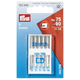 Prym sewing machine needles stretch 75-90 pack of 5, UK version