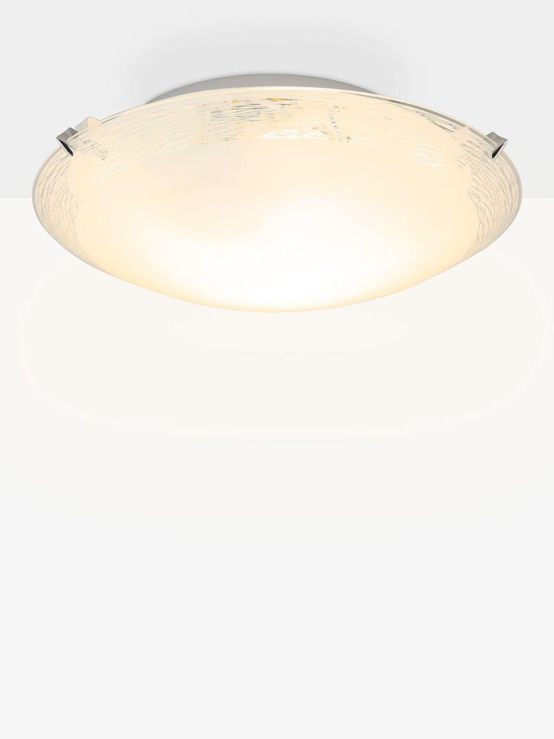 John Lewis Conrad flush ceiling light with frosted glass, imported from the UK