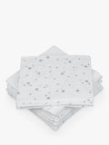 John Lewis Baby Muslin Squares Grey Star Pack of 6, UK version