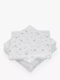 John Lewis Baby Muslin Squares Grey Star Pack of 6, UK version